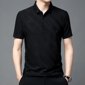 Men's Casual Golf Polo <b>Shirts</b> Custom Letter Printed Short Sleeve Cotton / Polyester Washed Plus Size Men's Polo <b>Shirts</b> - Product Image 3