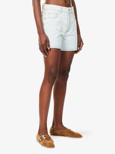 Pantalones Cortos Cargo para Hombre y Mujer, Estilo Vaquero Blanco Sólido, Cintura Alta, Corte Mom Fit, Pierna Ancha, Costuras en Contraste, Transpirables, Casuales - Product Image 4