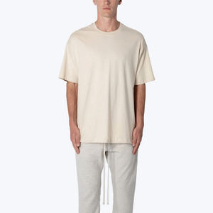 <b>Men</b> Oversized Natural <b>White</b> T-<b>Shirt</b> Loose Fit <b>Short</b> <b>Sleeve</b> Cotton Casual Streetwear Relaxed Fit Top Gym Workout Custom Logo - Product Image 1