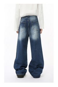 Nuevos pantalones negros sueltos personalizados para hombre, pantalones vaqueros holgados para hombre con logotipo - Product Image 4