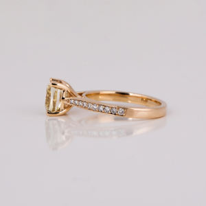 Luxueux 18KT plaqué or pavé réglage coupe côté bague de fiançailles jaune coussin coupe laboratoire créé diamant Style classique filles cadeau - Product Image 3