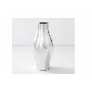 Modern Hammered Metal <b>Vase</b> Metal Modern Table <b>Vase</b> Handmade Metal <b>Vase</b> With Silver Finish Also Available in Different Finish - Product Image 6
