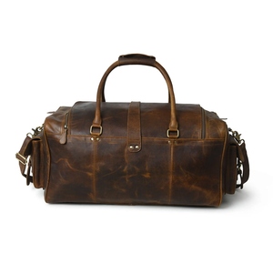 Spacious Leather Duffle Bag Travel Overnight Gym Bag With Zippered Compartments and Adjustable Shoulder <b>Strap</b> - Product Image 2