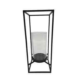 Décoration de noël verre fer luxe bougie pilier titulaire feuille d'argent fini Design moderne bougeoir à la main personnaliser - Product Image 4