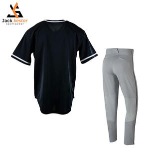 Maillot de baseball/softball à col en V fabriqué en usine, 100% polyester, séchage rapide, évacuation de l'humidité, logo personnalisé, étiquette privée, couleurs personnalisées - Product Image 2