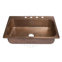 Cuvette à double section en cuivre pour la cuisine Cuvette en métal de qualité supérieure Cuvette en cuivre antique pour hôtels et maison