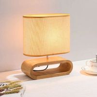 Lámpara de mesa de madera pura hecha a mano con pantalla de tela y acabado negro Ideal para el hogar moderno y la Decoración de mesa de eventos