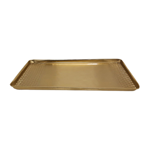 Article minimaliste en relief couleur or pour la décoration et le service de fournitures de restaurant et d'hôtel Plateau rectangulaire en fer avec les deux côtés - Product Image 4