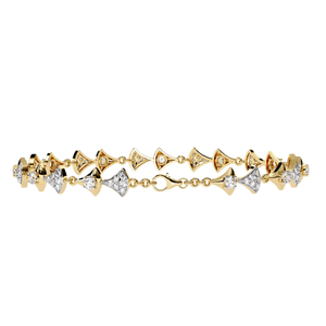 Bracelet à maillons géométriques en or rose/jaune/blanc 9 carats avec diamants de laboratoire, OEM ODM - Product Image 6