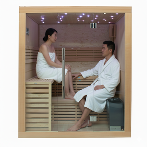 2024 для домашнего использования, современный дизайн, комбинированная инфракрасная Паровая сауна, двойная сосновая скамья, влажная Паровая функция, печь для сауны из массива дерева - Product Image 1