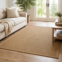 Tapis Bohème en Sisal Tissé à la Main, à Poil Plat Épais, avec Dos en Jute Antidérapant, Écologique, Adapté aux Animaux, Lavable, Durable, Rectangulaire pour la Maison