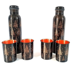 ขวดเพชรพร้อมแก้วทองแดงบริสุทธิ์ดีไซน์โบราณสีดำออกซิไดซ์มาใหม่ - Product Image 2