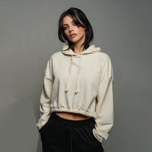 Sudadera con capucha corta de alta calidad y a la moda para mujer, ropa informal de calle, sudadera con capucha de manga larga, cómoda y holgada. - Product Image 1