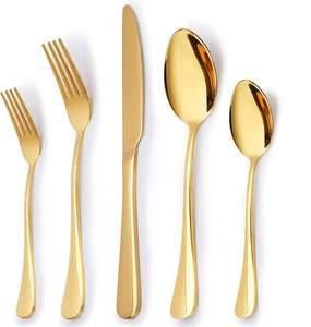 Ensemble de couverts de mariage en or et argent, vente en gros, haute qualité, en acier inoxydable réutilisable, pour cadeaux - Product Image 6