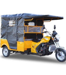 Tricycle électrique de transport avec caisse ouverte haute rouge - Product Image 2