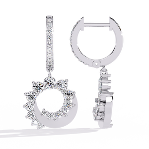 Boucles d'oreilles en or 18 carats brillantes avec diamant de laboratoire, bijoux de luxe en diamant - Product Image 5