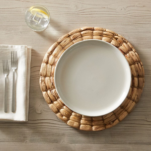 Handwoven Water Hyacinth <b>Round</b> Dining <b>Placemat</b> - Rustic & Sustainable Table Decor, Heat-Resistant and Stylish, Made in Vietnam - Product Image 6