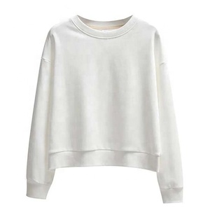 Sweat-shirt unisexe à col ras du cou, coupe ample, tricoté, couleur unie, manches classiques, qualité supérieure, pour l'automne - Product Image 2