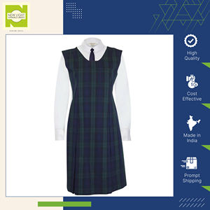 Las muchachas sin mangas personalizables usan el vestido del uniforme de la Escuela de la túnica para los niños de fabricante enumerado superior y exportador de India - Product Image 3