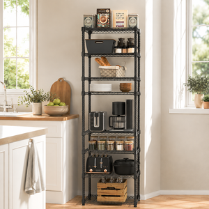MZG Premium Adjustable 8 Tier Storage <b>Rack</b> Metal Wire Shelving Unit Shelf Organizer for Kitchen Pantry Basement Utility Room - Product Image 3
