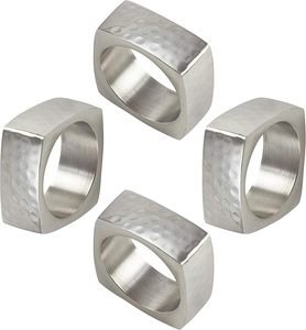 Rond de serviette en aluminium super luxueux en forme de vintage unique Décor de table de fête de mariage Rond de serviette exclusif Noël indien - Product Image 2