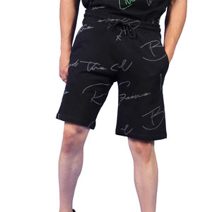 Top Trending 100% Cotton Men <b>Black</b> Knee Length Digital Printed Summer Wear <b>Shorts</b> With Drawstring Waist and Pockets - Product Image 1
