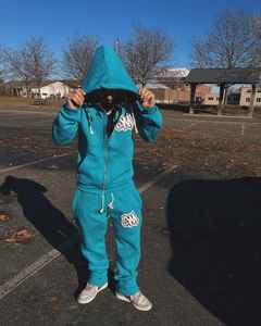 Qualité supérieure meilleure vente hiver décontracté écologique hommes survêtements 100% coton couleur unie respirant confortable - Product Image 1