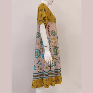 ชุดเสื้อคลุมผู้หญิงแขนสั้นยาวถึงเข่าสวมใส่สบายสำหรับใช้ทุกวัน - Product Image 2