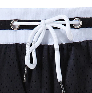 Pantalones cortos de verano de malla sólida con estampado por sublimación para hombre, logotipo personalizado, secado rápido, Fitness, informal, cintura alta, cierre con cordón - Product Image 5