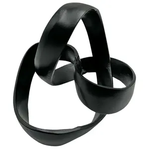 Sagebrook Home Sculpture de nœud en aluminium noir fait à la main Design de nœud intemporel décoration de bureau d'accent pour la maison design géométrique - Product Image 3