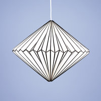   3 pièces de lampes suspendues pliantes en forme de diamant ovale à rayures, décoration artistique, lanterne en papier blanc origami, décoration de chambre à coucher