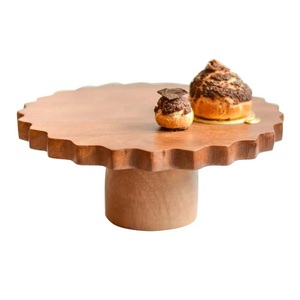Top Trending diseño hecho a mano taza pastel soporte fiesta celebración hueso incrustaciones acabado taza pastel servir pastel de madera soporte - Product Image 1