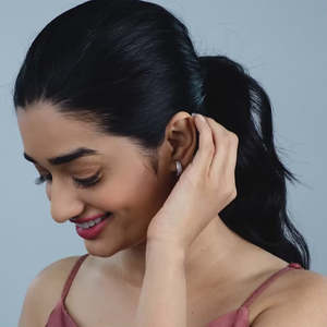 <b>Silver</b> Glittering Huggies Fashion <b>Cuff</b> <b>Earrings</b> - Product Image 2