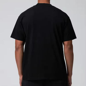 T-shirt surdimensionné vierge pour homme 100% coton | Streetwear décontracté à épaules tombantes | Col ras du cou côtelé pour un design personnalisé - Product Image 6