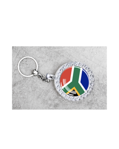 Llavero con Colgante de Mosquetón de Acero Inoxidable con Bandera de Sudáfrica y Diamantes de Imitación, Ligero, de Moda, Souvenir Nacional - Product Image 4