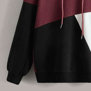 Servicio OEM logotipo personalizado impresión mujeres sudaderas con capucha al por mayor mujeres sudaderas con capucha contraste de color mujeres sudaderas con capucha - Product Image 3