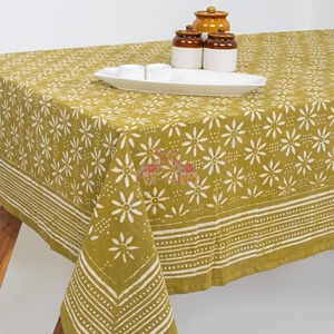 Indian Handmade Dabu Floral Beautiful Hand Block Printed Cotton <b>Table</b> Cloth for Wedding <b>Table</b> Cloth - Product Image 3