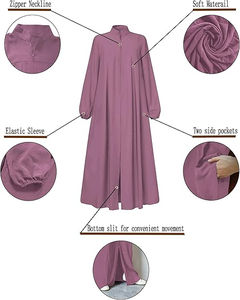 Robe Abaya mi-longue décontractée élégante grande taille, légère, modeste, confortable, de haute qualité, pour le travail, la maison, les voyages, les événements spéciaux - Product Image 4
