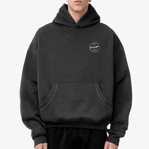 เสื้อฮู้ด Boxy แบบหนาสำหรับผู้ชายเสื้อครอปแบบเปิดไหล่ตก450Gsm ผ้าเฟรนช์เทอร์รี่ออกแบบได้ตามต้องการ - Product Image 2