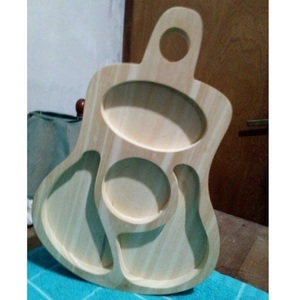 Bandeja de servir de madera natural con aspecto elegante para el hogar, hotel, desayuno, té, café, refrigerios, bandeja de presentación, decoración para comedor y sala de estar - Product Image 1