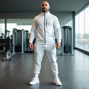 2024 vêtements de sport fermeture éclair Jogging porter survêtement hommes entraînement exercice camionneur fermeture éclair veste et pantalon football survêtements hommes - Product Image 1