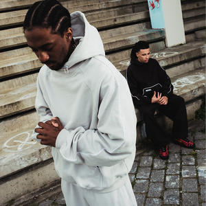 Conjunto Deportivo con Capucha para Hombre, de Algodón Grueso de 350 g/m², con Estampado en Relieve, Estilo Casual de Invierno - Product Image 6