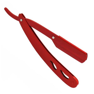 Couleur rouge beau salon de coiffure coiffure façonnage rasoirs simple lame pliant barbier rasage rasoirs ensemble - Product Image 2