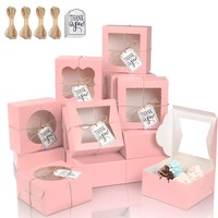 Usine en gros personnalisé Offre Spéciale pliant 10x10x4 pouces rose carré gâteau dessert pâtisserie boîte pour un usage alimentaire