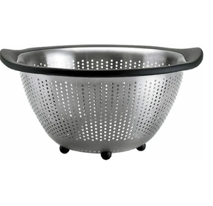 Passoire en acier inoxydable à bord renforcé, écologique, robuste et durable, avec des bords qui garantissent une prise en main sécurisée, utilisation sans déversement, restaurant, maison - Product Image 2