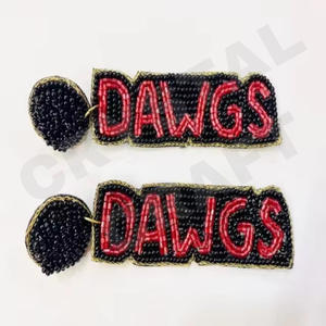 ต่างหูลูกปัดดอกไม้สีชมพูสำหรับผู้หญิงวันแห่งความทรงจำที่มีใจรักสีส้มสีขาวสีฟ้าวัสดุผ้า - Product Image 3