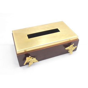 Maravilloso soporte de tejido Rectangular moderno de madera con acabado de latón antiguo precio para vajilla caja de almacenamiento de tejido decorativo - Product Image 2