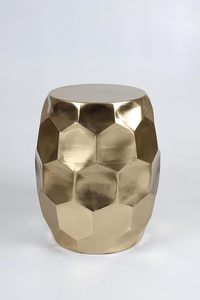 Mesa auxiliar industrial de metal dorado con tapa de mármol para muebles de interior del hogar de estilo urbano - Product Image 5