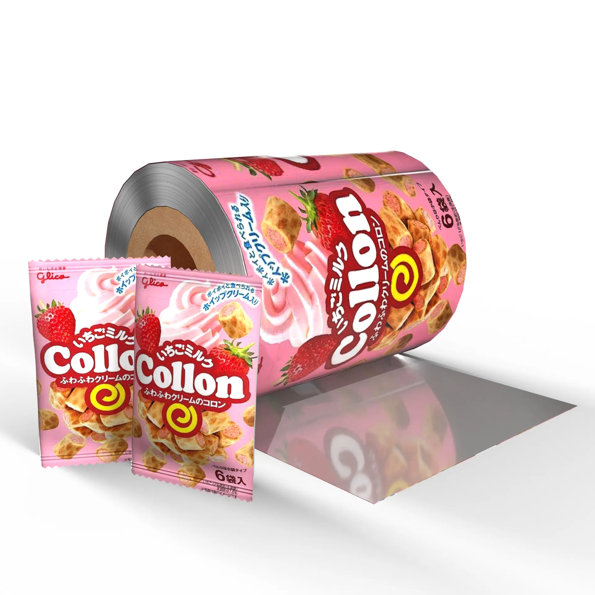 Bustina stampata personalizzata rotolo di pellicola di plastica noci caramelle biscotti confezione bustina rotolo di pellicola