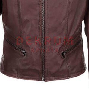 Best Wholesale 100% <b>Genuine</b> <b>Leather</b> <b>Jacket</b> for Women OEM Service Breathable Knitted Plain Dyed Custom Color - Product Image 6
